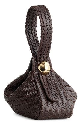 Madewell Madewell The Sculpted Metal Woven Leather Wristlet Bag