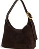 Madewell Madewell The Sculptural Buckle Shoulder Bag In Suede Dark Carob One - 1
