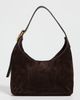 Madewell Madewell The Sculptural Buckle Shoulder Bag In Suede Dark Carob One - 4