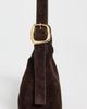 Madewell Madewell The Sculptural Buckle Shoulder Bag In Suede Dark Carob One - 5