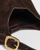 Madewell Madewell The Sculptural Buckle Shoulder Bag In Suede Dark Carob One - 6