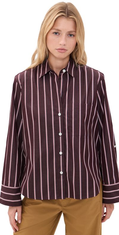 Madewell Madewell The Signature Y-Neck Stripe Shirt Sarsaparilla Stripe