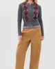 Madewell Madewell The Sophia Cardigan Hthr Grey And Merlot Argyle - 5