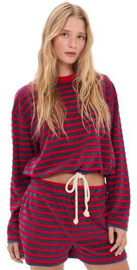 Madewell Madewell Towel Terry Tie Waist Top Towel Terry Stripe