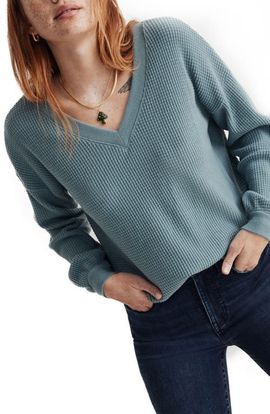 Madewell Madewell V-Neck Waffle Knit Top