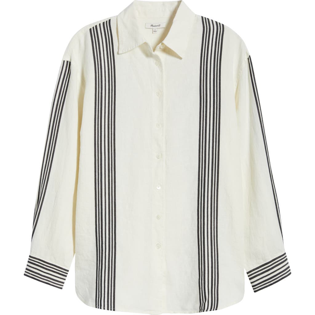 Madewell Madewell Vertical Stripe Linen Blend Button-Up Shirt