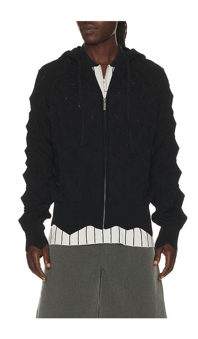 MADFRENZY MADFRENZY Spiked Slim Zip Up Hoodie