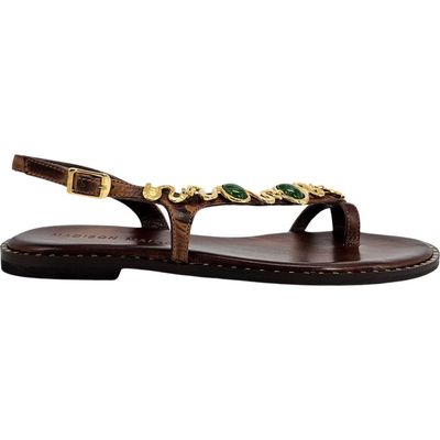 Madison Maison Madison Maison Leather Flat Serpent Sandal