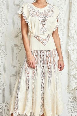 Madly Vintage 1980s Lace Cutwork Dress Selected by Madly Vintage