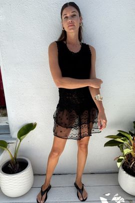 Madly Vintage Cotton Crochet Drop Waist Dress Selected by Madly Vintage