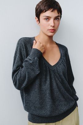 Maeve 100% Cashmere Plunge V-Neck Sweater