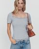 Maeve 100% Cotton Lace-Trim Tee - 1
