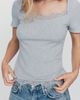 Maeve 100% Cotton Lace-Trim Tee - 3