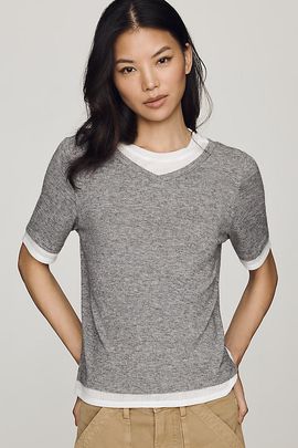 Maeve 100% Cotton Twofer Tee