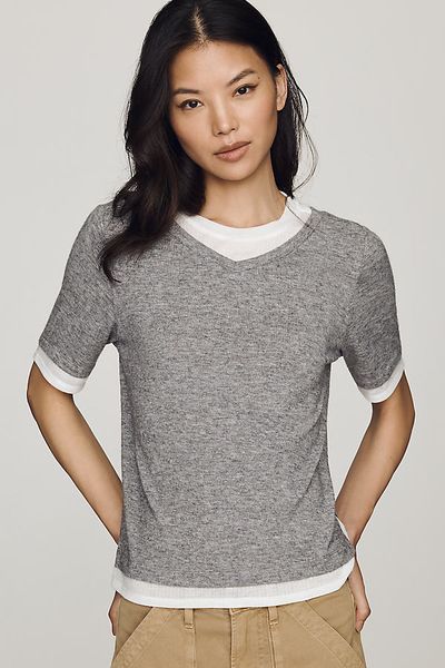 Maeve 100% Cotton Twofer Tee