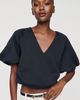 Maeve 100% Cotton V-Neck Bubble Sweatshirt - 1