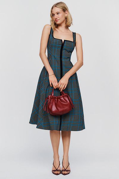 Maeve Arlette Plaid Midi Dress