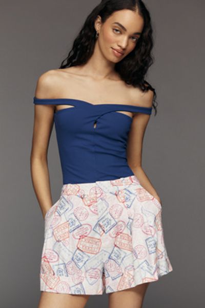 Maeve Avery Linen Stretch Cuffed Shorts