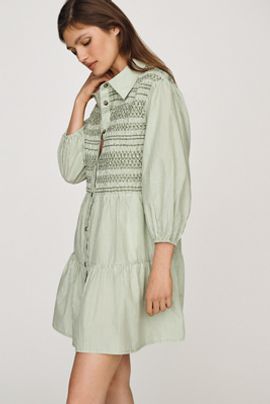 Maeve Bettina Cotton Mini Shirt Dress