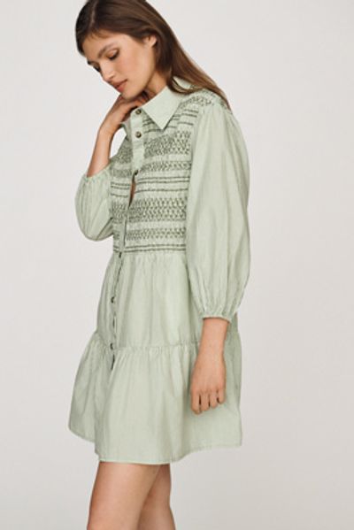 Maeve Bettina Cotton Mini Shirt Dress