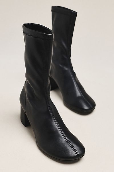 Maeve Block Heel Sock Boots