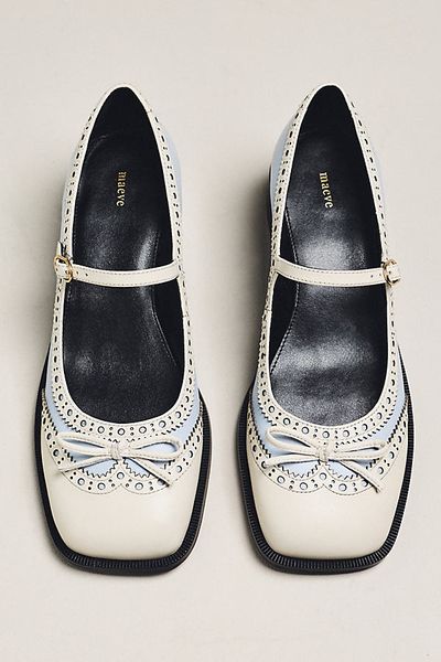 Maeve Bow Mary Jane Brogue Heels