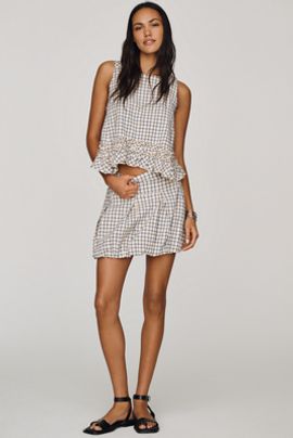 Maeve Bubble-Hem Mini Skirt