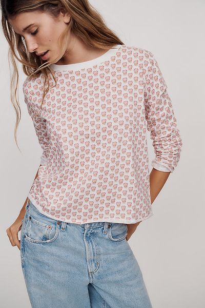 Maeve Caitlin 100% Cotton Boxy Long Sleeve Tee