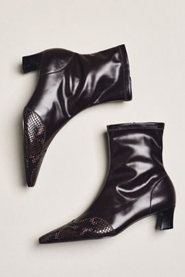 Maeve Cap-Toe Stretch Ankle Boots