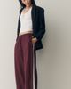 Maeve Check Wide Leg Track Pants - 1