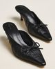 Maeve Cinched Bow Kitten Heel Mules - 1