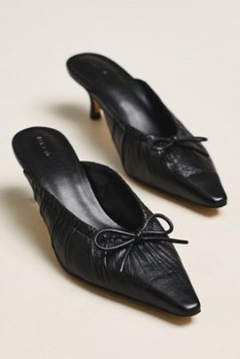 Maeve Cinched Bow Kitten Heel Mules