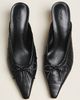 Maeve Cinched Bow Kitten Heel Mules - 2