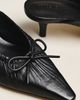 Maeve Cinched Bow Kitten Heel Mules - 3