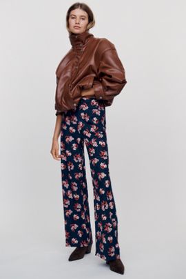 Maeve Colette Full-Length Printed Wide-Leg Pants