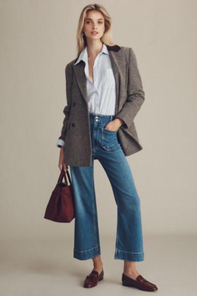 Maeve Colette High-Rise Wide-Leg Cropped Jeans