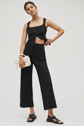 Maeve Colette Knit Crop Wide-Leg Pants by Maeve