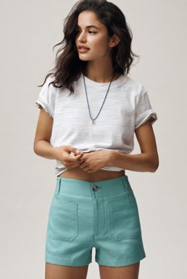 Maeve Colette Linen Stretch High-Rise Shorts