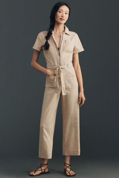 Maeve Colette Linen Stretch Jumpsuit