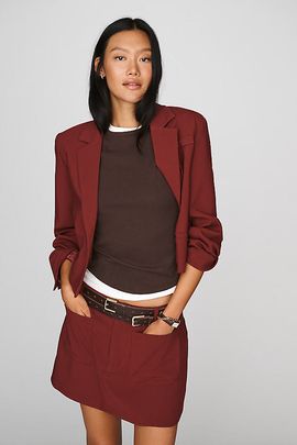 Maeve Colette Menswear Mini Skort in Magic Fabric