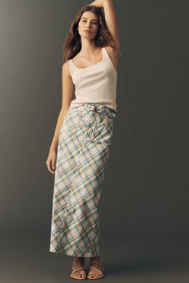 Maeve Colette Plaid Maxi Skirt in Magic Fabric