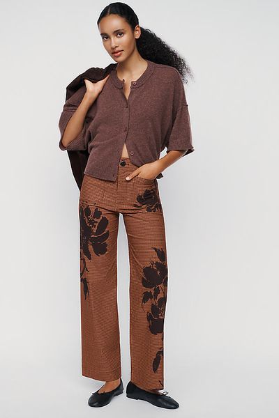 Maeve Colette Printed Wide-Leg Full-Length Pants