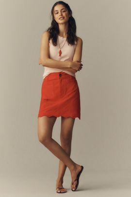 Maeve Colette Scalloped Mini Skirt by Maeve
