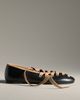 Maeve Contrast Lace-Up Ballet Flats - 1