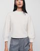 Maeve Cotton Blend Pleated Sleeve Crewneck Top - 1