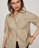 Maeve Cotton Contrast Buttondown Shirt - 1