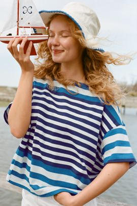 Maeve Cotton Fisherman Stripe Tee