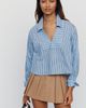 Maeve Cotton Poplin Blend Cropped Henley Top - 1