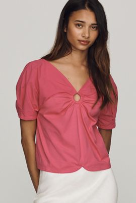 Maeve Cotton Puff-Sleeve Top