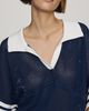 Maeve Cotton Short-Sleeve Varsity Sweater - 3